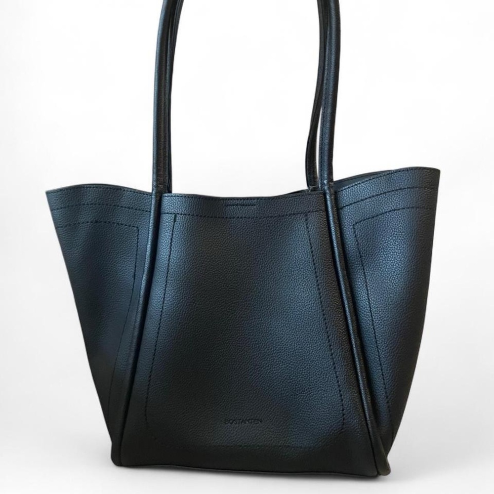 Bostanten Claire Lightweight Tote Bag Black Vegan Leather.